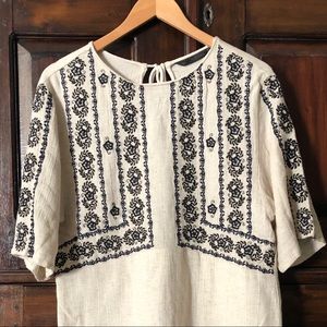ZARA Embroidered Shift Dress